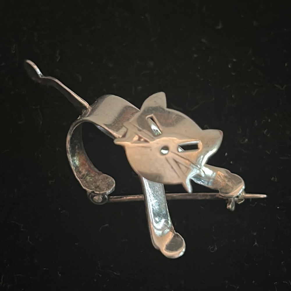 VTG Sterling articulated Cat Brooch - Picture 4 of 7